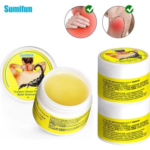 Sumifun 3Pcs Knee Pain Relief Cream Scorpion Treat Back Muscle Joints Sore Ointment Rheumatoid Arthritis Painkiller Plaster