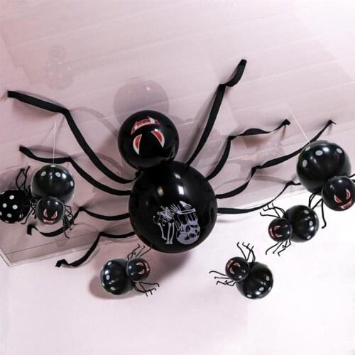 Halloween Party Decorations Balloon Spider Giant Black Spider Set Hanging Spider Decoration For Birthday Parties Bars Decor