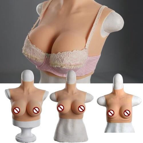 Upgrade BCD High Collar Neck Fake Artificial Boob Realistic Silicone Breast Forms Crossdresser Shemale Transgender Drag Queen
