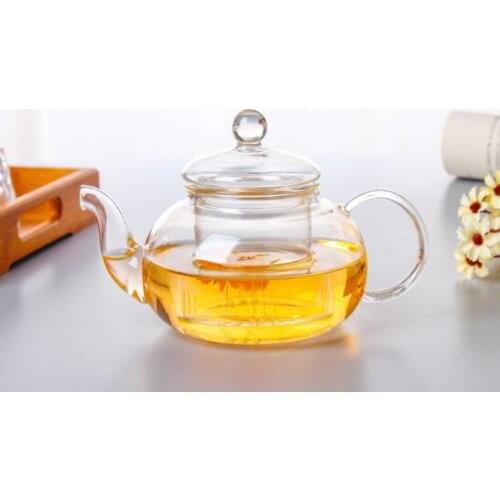 High quality Heat Resistant Glass Tea Pot,Practical Bottle Flower Tea Cup Glass Teapot with Infuser Tea Leaf Herbal Coffee