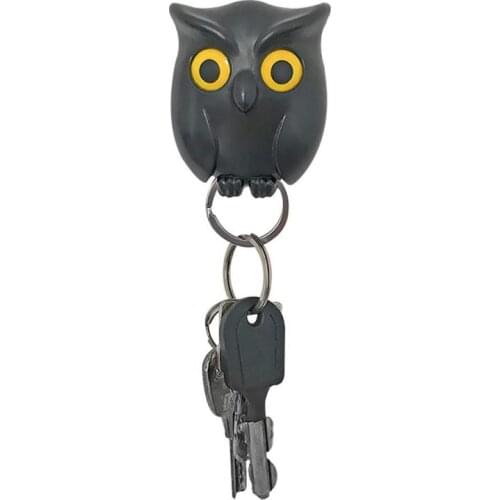 1/2/3PCS Night Owl Black Magnetic Wall Key Holder Magnets Keep Keychains Key Hanger Hook Hanging Key It Will Open Eyes