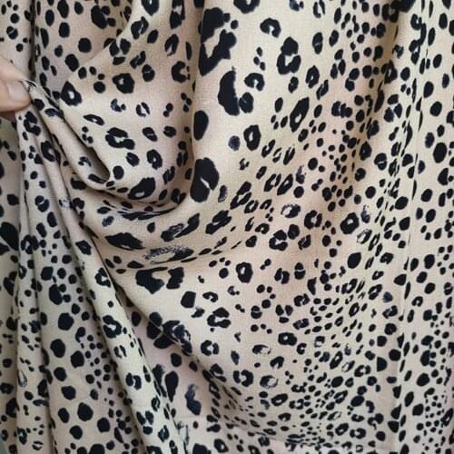 1 meter X 1.4 meter Leopard Design Fabric Glossy Crepe Rayon Viscose Fabric Quality