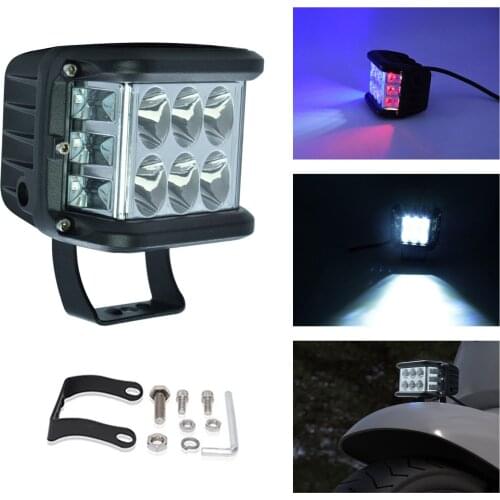 1PCS Motorcycle Led Offroad 60W 4 Inch Work Light Three Rows Dually Side Auto Spotlight Flood Combo 12 V for Car ATV Fog Lamps