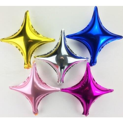 10pcs 18inch Four-pointed star helium foil balloon wedding birthday decor pure color metallic mylar globos decarations 6 colors