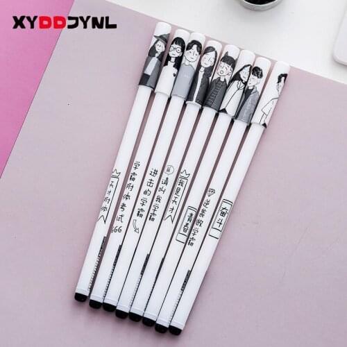 2 Pcs Cute Funny Writing Pens School Supplies Creative Cartoon Design Gel Pens Student Novelty Item