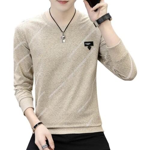 2019 regular comfortable gym joggers sports tops round neck slim long sleeve hoodies men stripe male grey pullovers autumn