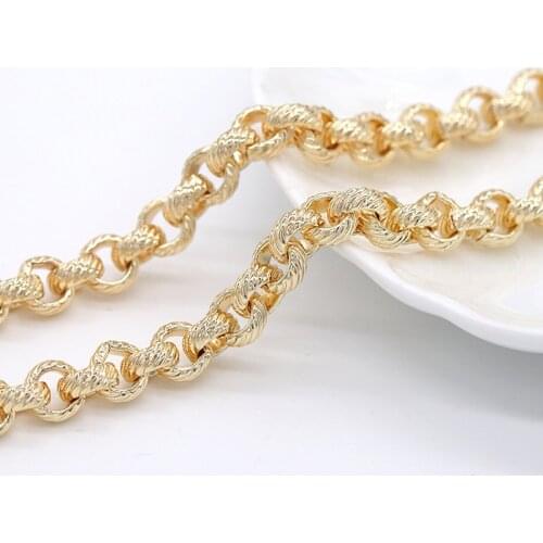 2021 New 5 Meters Korean 8mm Slash Opening Chain 14K Color-preserving Gold Fashion Bracelet Necklace DIY Jewelry Accessories