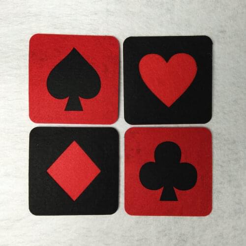 8pcs Poker Playing Cards Casino Party Square Cup Mad Coaster Decoration Bunting Supplies For Home Dinning Room Tableware