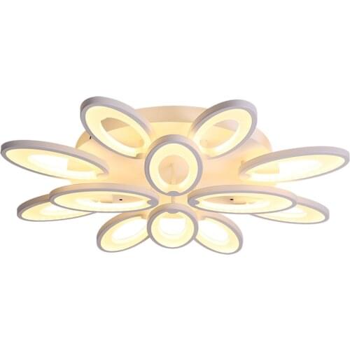 White Acrylic Modern led ceiling lights for living room Modern Lamp Ceiling Lights Dia530mm H100mm 120W 6 heads high quality