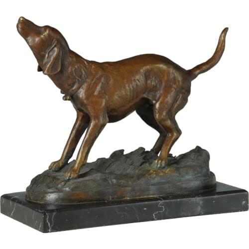 Bronze Animal Art Dog Statue Sculpture Hot Casting Brass Gorgeous Home Decoration Gifts