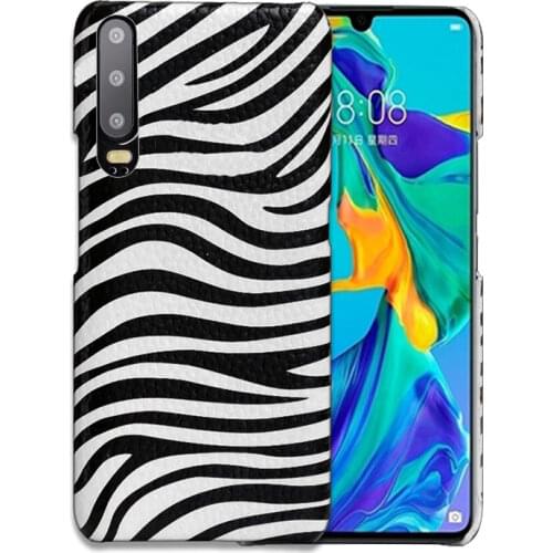 Cowhide Phone Case for Huawei P20 P30 lite Mate 20 30 Pro Y6 Y9 2018 P Smart 2019 Zebra texture For Honor 7A 7X 8 9 10 lite Case
