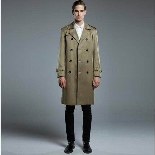 Double-breasted Mens trench coats spring autumn man long coat men european clothes overcoat long sleeve spring autumn S - 4XL