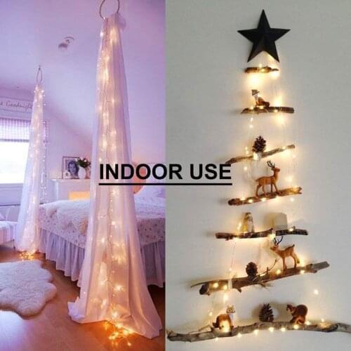200 Vines Lights Copper Wire Waterfall Led Fairy String Lights Christmas Tree Wedding Party Holiday Decoration Door Window Lamp