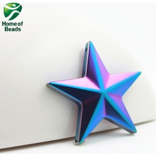 Hot sale fashion hematite rainbow star pendant accessories diy accessories HP1126