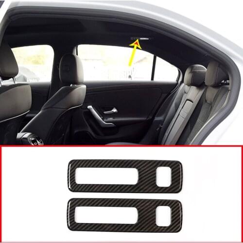 Carbon Fiber Style ABS Chrome For Mercedes benz A Class W177 2019 Car Row Roof Reading Lamp Frame Trim Accessories