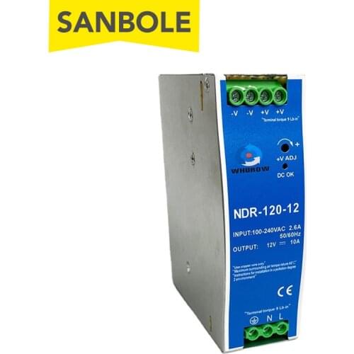 NDR-120-24 DIN Rail Mounted Guide Type Switching Power Supply Ultra-thin 12V10A /24V5A 120W Metal Shell AC/DC