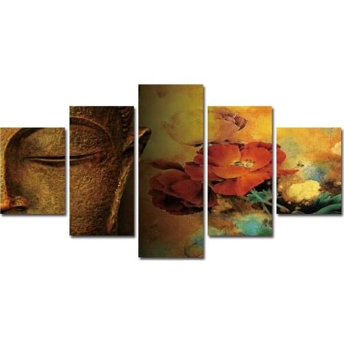 Buddha Painting meditation flower printed canvas wall paintings Wall Art poster Mordern wall pictures for living room posters