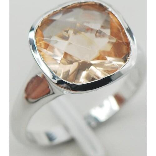 Morganite Women 925 Sterling Silver Ring F830 Size 6 7 8 9 10