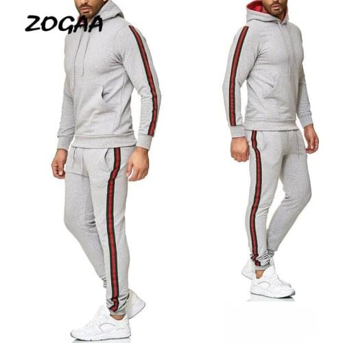 ZOGAA Sets Man Autumn Winter New Hot Mens Casual Suit Color Matching Stitching Slim Plus Size Sport Wear Tracksuits Loung Wear