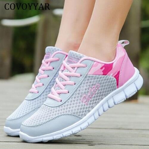 COVOYYAR Breathable Women Sneakers Light Shoes Woman 2020 Spring Summer Fashion Flat Sneakers Lace Up Casual Shoes WSN2056