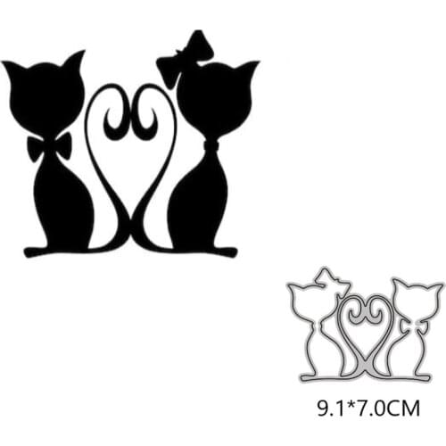 Two Kittens Metal Cutting Dies New 2021 DIY crapbooking Paper Making Craft die Frame Die Embossing Cutting Dies