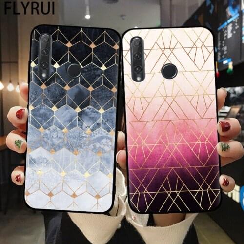 Soft Silicone Case For Huawei P30 P10 P20 P40 Lite Pro E Mate 20 Lite Pro Phone Cover Geometric Marble Shell bumper Fundas Coque