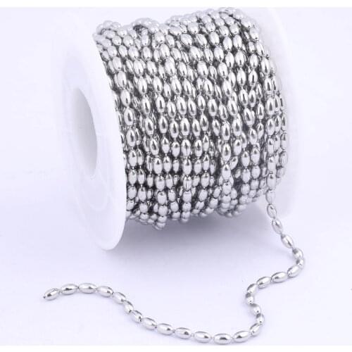 10meters/Roll Stainless Steel 2.4mm Oval Corn Ball Chain For Necklace Jewelry Making Diy keychain charm Accessories