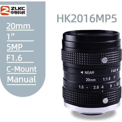 5MP FA Lens 20mm Fixed Focal Manual Iris Industrial Lens C Mount C интерфейс F1.6 ITS Lens for Surveillance and Machine Vision