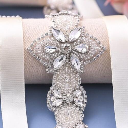 OLOMLB Bridal Belt Diamond Belt Bridal Belts Crystal Wedding Belt Rhinestone Belts Formal Dress Alloy Leaves Bridal Belt
