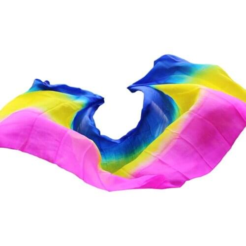 Silk Veils Customized Handmade Dyed Scarf Shawl Chinese Silk Veils Dance Stage Performance Props 100% Real Silk Veil Bellydance