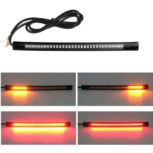 48 LED Universal Flexible Low temperature power Consumption Long lifespan Motorcycle Light Strip Tail Brake Stop/Turn Sign Light