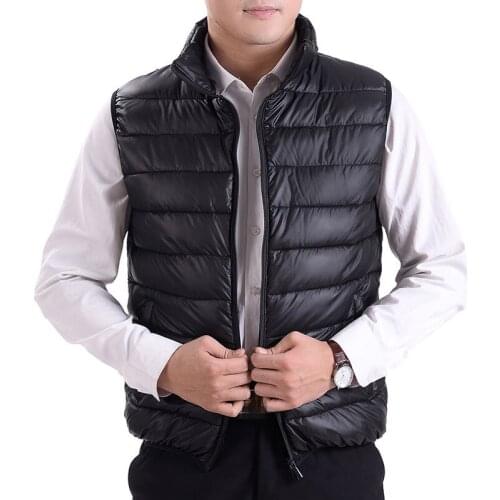 ZC1201 2020 autumn winter new middle-aged and elderly men pure color fashion big size vest coat cheap wholesale