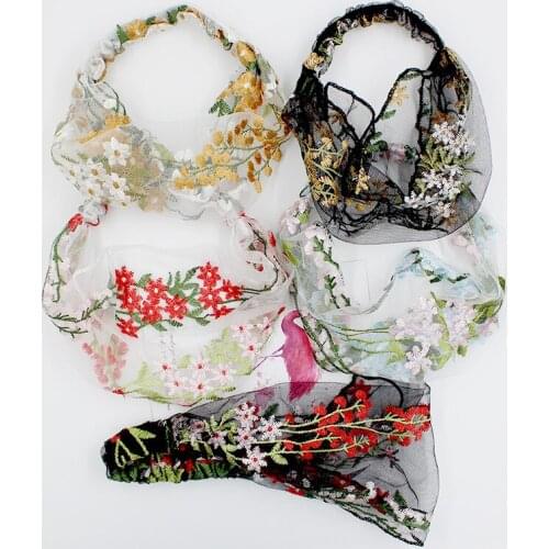 Lace Embroidery Flower Headbands For Women Hairbands Korea Hair Accessories Hair Band Flower Crown Headband Head Wrap