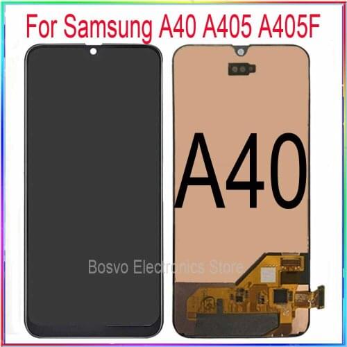 For samsung A40 LCD Screen Display with Touch Digitizer with Frame Assembly Repacement Repair Parts A405 A405F A405FN/D A405DS