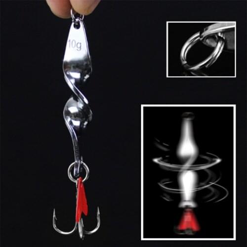 1Pcs Rotating Sequin Metal Spoon Fishing Lure Silver Spinner Hard Bait Treble Hooks For Bass Carp Fishing 10g 14g 21g 28g