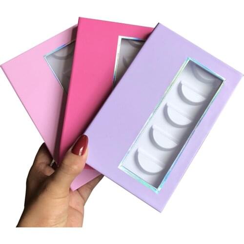 10pcs Wholesale Eyelash Boxes Packaging 5pairs of 25mm Mink Eyelashes Box Custom Private Logo Faux Cils Strip Makeup Case Vendor