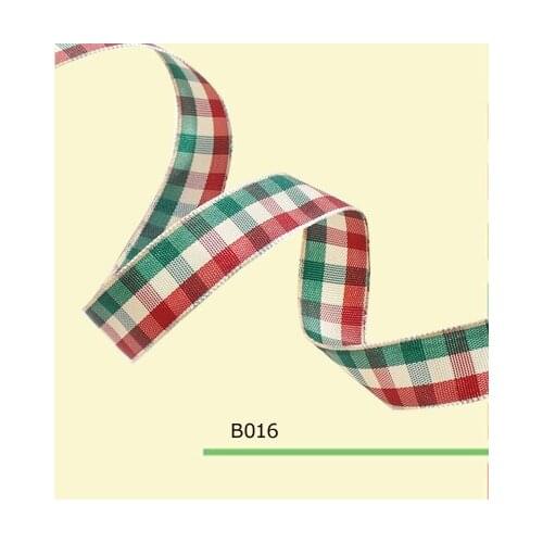 100yards/roll 5/8 Inch(15mm) England Christmas Green And Red Checked Ribbon