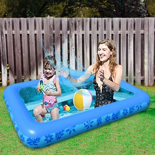 120*90*25cm Rectangular Inflatable Swimming Pool Thicken PVC Paddling Pool Bathing Tub Outdoor Summer Swimming Pool For Kids