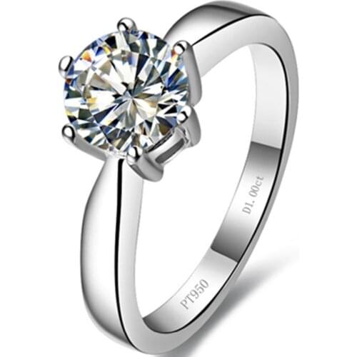 1CT Moissanite Engagement Ring Test Positive Sterling Silver Engagement Ring Women Custom Brand Jewelry Ring Diamond