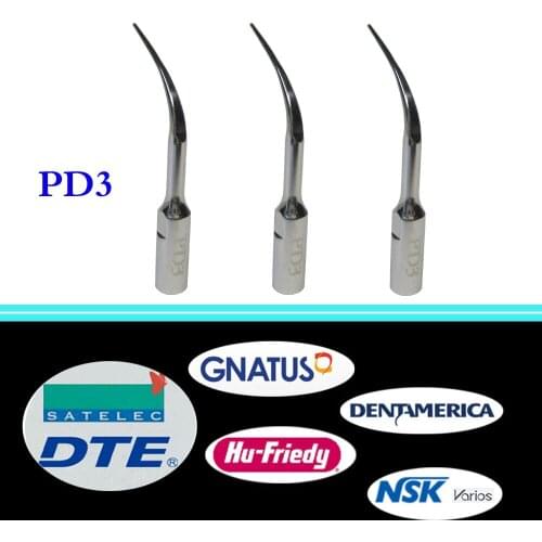 3 Pieces/Lot Dental Ultrasonic Scaler Tip PD3 for DTE/ Satelec/ NSK Varios/ Gnatus/ Bonart/ Rollence-S/ HU- FRIEDY