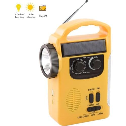 RD339 Emergency Weather AM/FM Radio Dynamo Light Solar Hand Crank Self Powered LED Lantern Solar Charger Power Bank 3-in-1 Radio