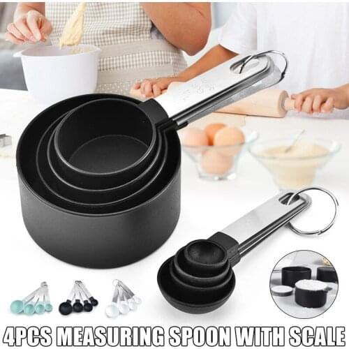 4Pcs Stainless Steel PP Measuring Cups Spoons Kitchen Baking Cooking Tools Set Kitchen Supplies D1