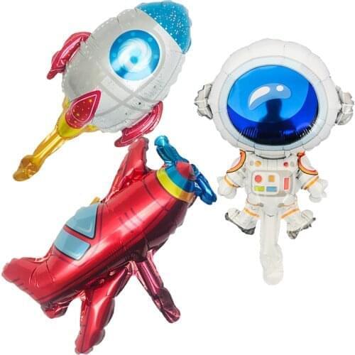 50pcs Mini ballon Space Astronaut Airplane Rocket Balloon Wedding birthday party Decoration kids Baby Shower ballons Globos