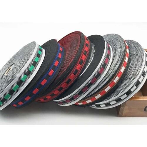 2.5cm 2yard Polyester Elastic Bands Striped Cap Color Band for DIY Sewing Clothing Accessories Durable Dress Webbing Pants