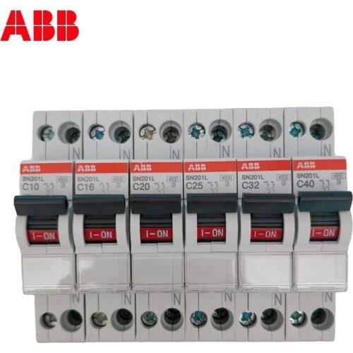 ABB Miniature Circuit Breaker SN201L 1P+N TYPE C 16A 20A 25A 32A 40A