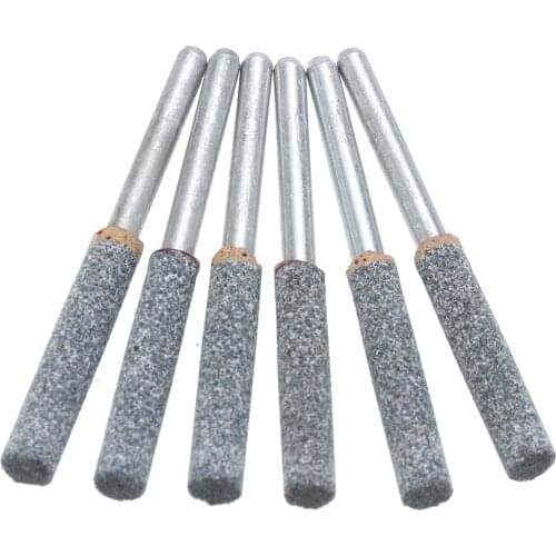 6pcs Diamond Chainsaw Sharpener Head Burr Stone File 3/16" 4.8mm Abrasive Tool