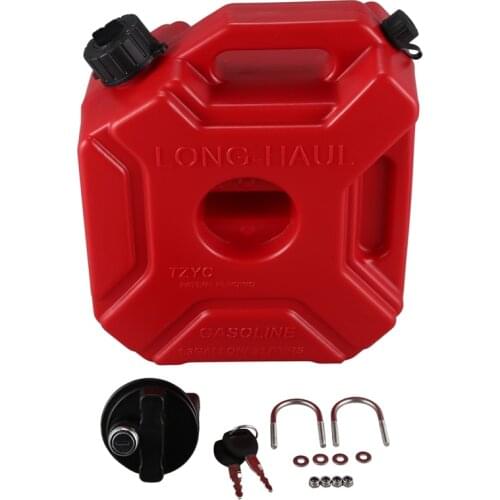 AU04 -Lockable 5L Fuel Tanks Plastic Petrol Cans Car Mount Motorcycle Jerrycan Gas Can Gasoline Oil Container Fuel Canister