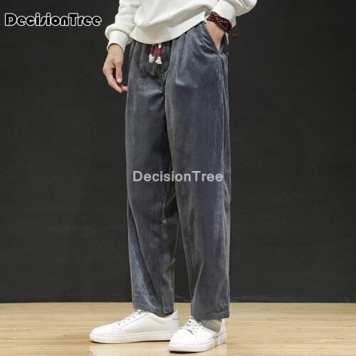 2021 style harem pants men chinese style casual loose cotton linen sweatpants jogger pants streetwear trousers loose linen pants
