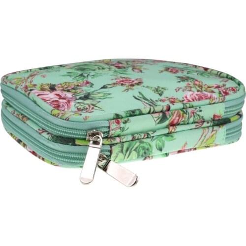 Crochet Hook Case Empty Zipper Bags Organizer Portable Travel Crochet Storage Bag with Web Pocket and Crochet Holders