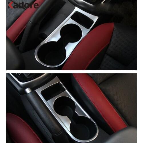 For Kia Rio 4 X-line 2018 2019 Carbon Fiber Car Interior Front Water Cup Holder Frame Decoration Cover Trim Accessories